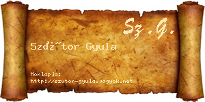 Szútor Gyula névjegykártya